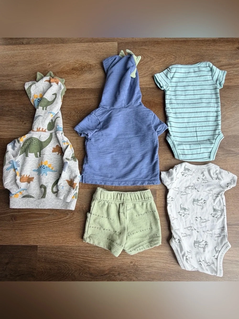 CARTER’S | Dinosaur Outfit Bundle | Hoodie Shorts Onesies | Baby Boy Clothes Set